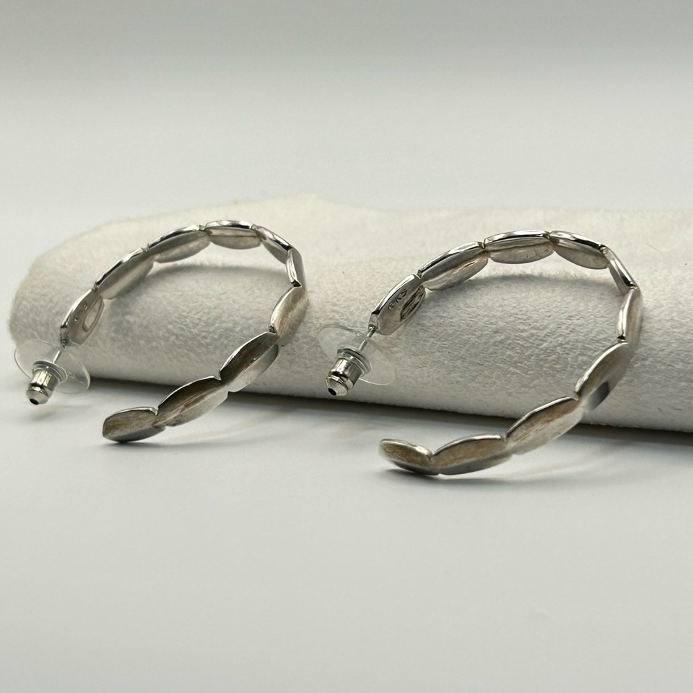 Kendra Scott Brooke Hoop Earrings Rhodium Plated Posts 1.5"